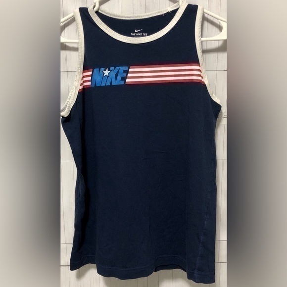 Nike Tops - ☄️Nike 🇺🇸 Navy Blue Flag Stripe Tank Top